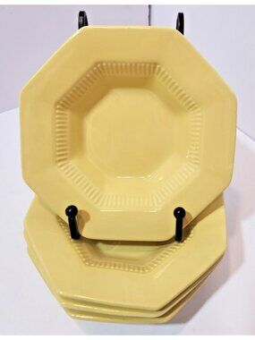 Independence Ironstone Octagon Bowls Interpace Japan Yellow Fruit Bowls Set of 4